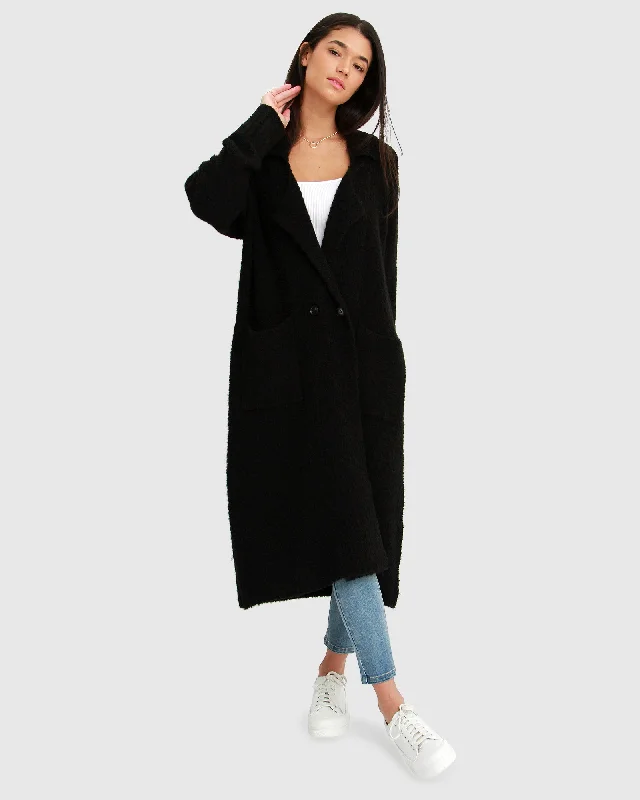 Born To Run Sustainable Sweater Coat | Women | Black