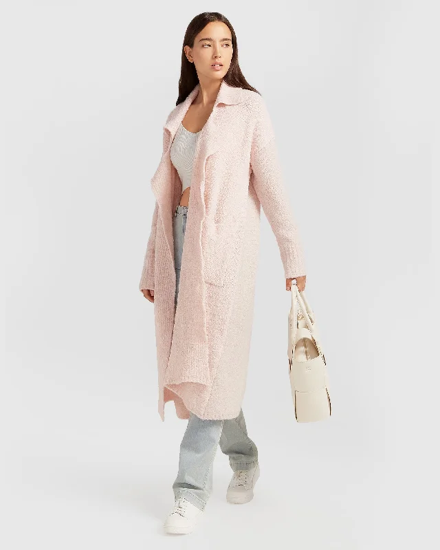 Born To Run Sustainable Sweater Coat | Women | Pale Pink