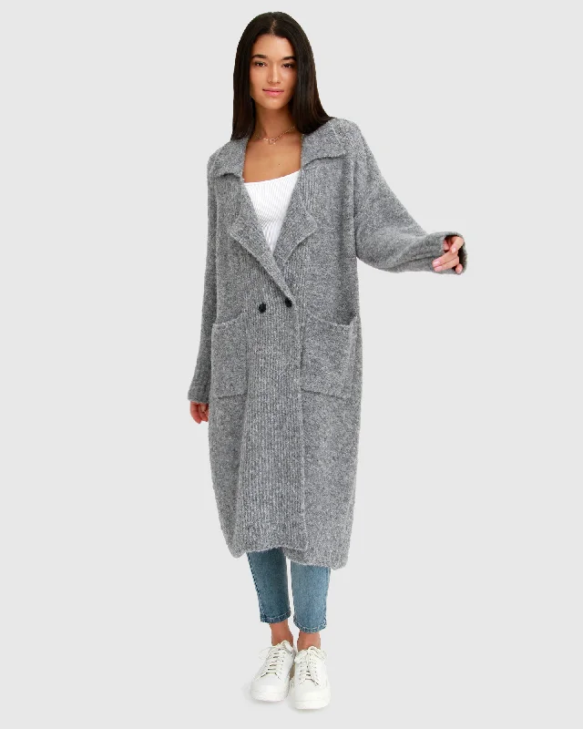 Born To Run Sustainable Sweater Coat | Women | Grey