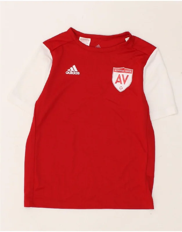 men's stylish t-shirts for casual wear -ADIDAS Boys Accademia Varese Graphic T-Shirt Top 11-12 Years Red