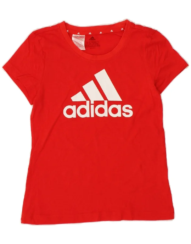 men's comfortable plain t-shirts -ADIDAS Boys Graphic T-Shirt Top 11-12 Years Red