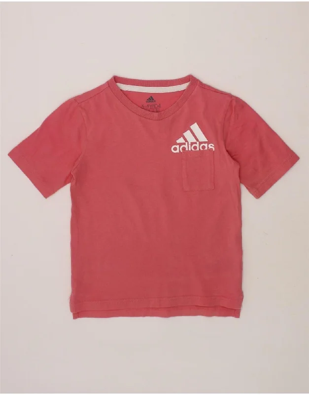 men's simple cotton t-shirts -ADIDAS Boys Graphic T-Shirt Top 3-4 Years Pink Cotton