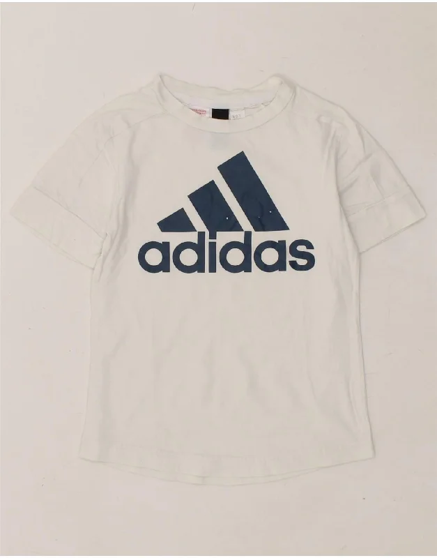 men's custom logo t-shirts -ADIDAS Boys Graphic T-Shirt Top 4-5 Years White