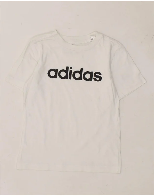 men's comfortable summer tees -ADIDAS Boys Graphic T-Shirt Top 7-8 Years White