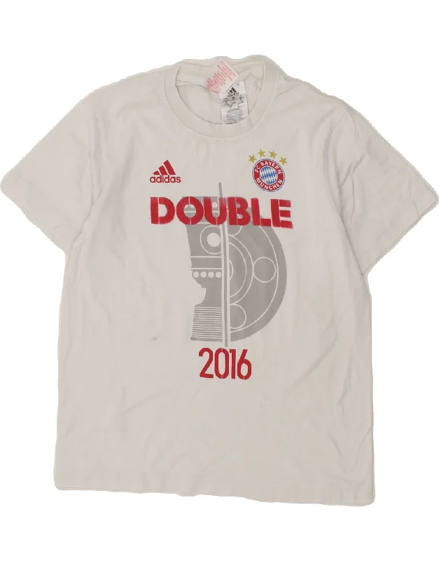 men's athletic fit t-shirts -ADIDAS Girls FC Bayern Munchen Graphic T-Shirt Top 11-12 Years White