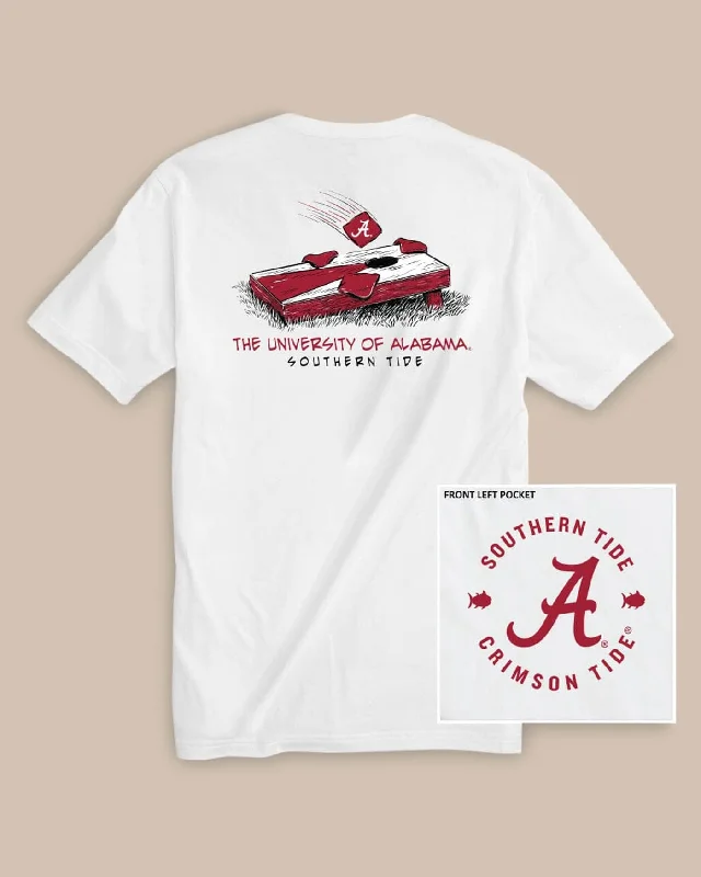 men's breathable cotton graphic t-shirts -Alabama Crimson Tide Cornhole T-Shirt