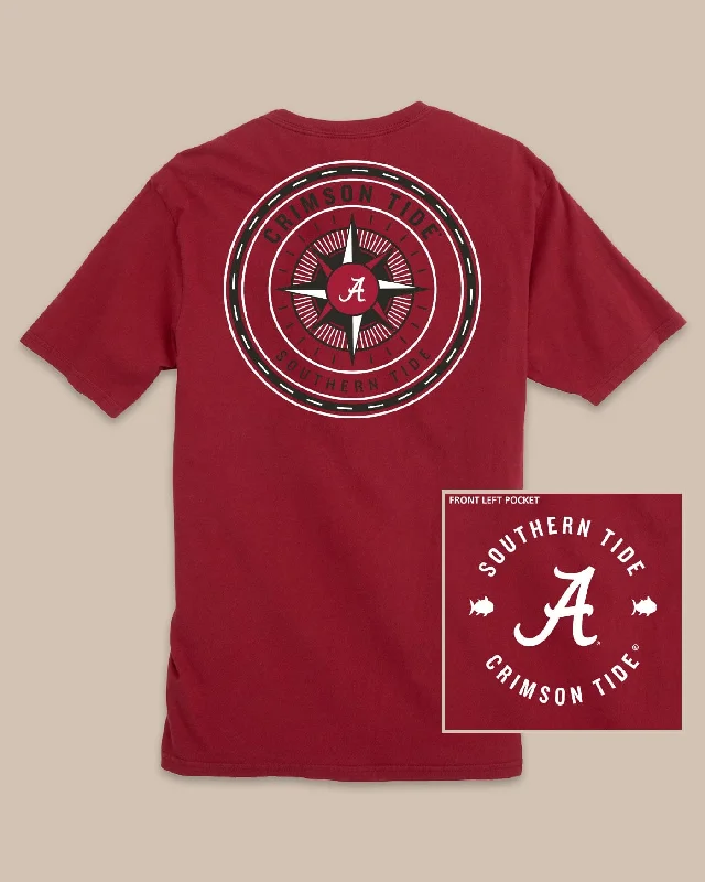 men's soft cotton crewneck t-shirts -Alabama Crimson Tide Gameday Collegiate Compass T-Shirt