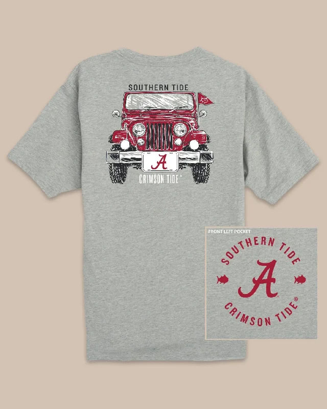 men's striped t-shirts -Alabama Crimson Tide Heather Front Plate T-Shirt