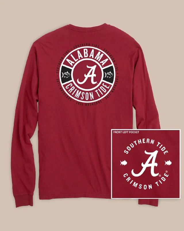 men's oversized graphic print t-shirts -Alabama Crimson Tide Ring Badge T-Shirt