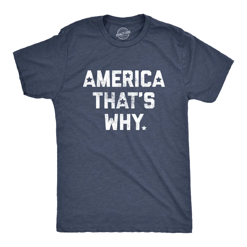 men's comfortable plain t-shirts -America That's Why Men's T Shirt