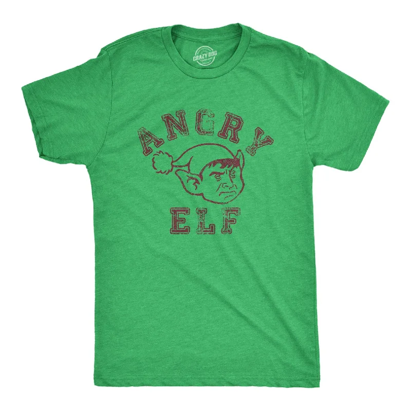 men's modern design t-shirts -Angry Elf Men's T Shirt