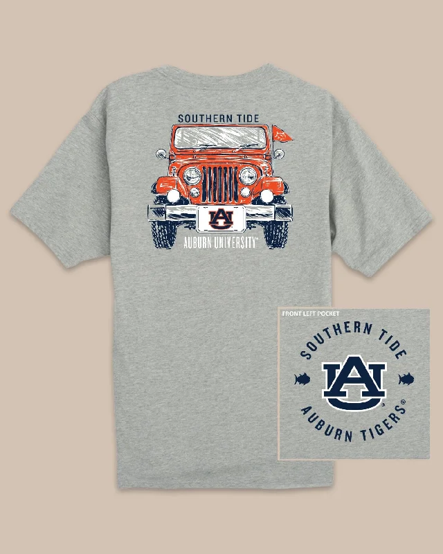 men's long sleeve t-shirts -Auburn Tigers Heather Front Plate T-Shirt