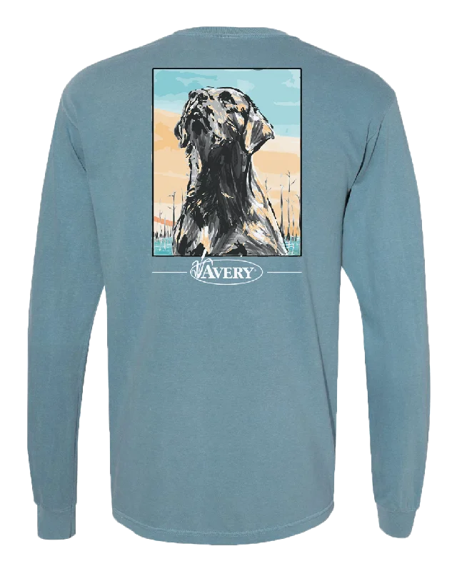 men's slim-fit plain t-shirts -Avery Painted Lab Long Sleeve T-Shirt