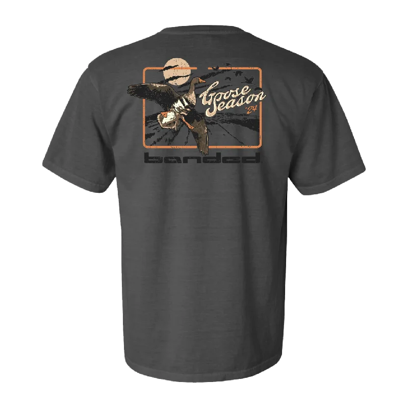 men's oversized graphic print t-shirts -Banded Goose Season '24 Tee - October 2024 Tee of the Month