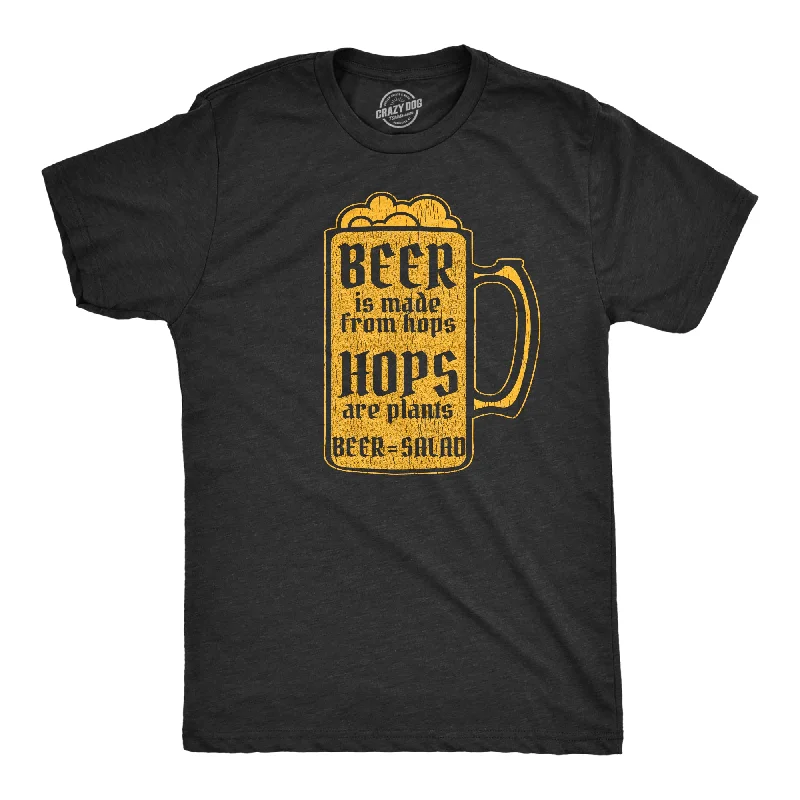 men's cool summer t-shirts -Beer Equals Salad Men's T Shirt