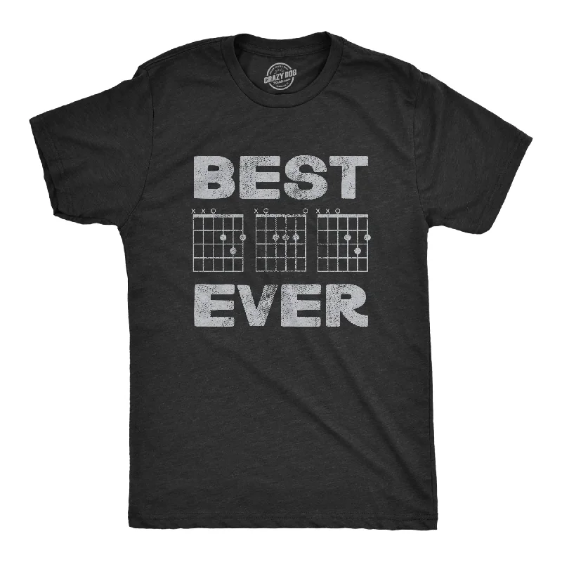 men's comfortable plain t-shirts -Best Dad Ever Guitar Chords Men's T Shirt