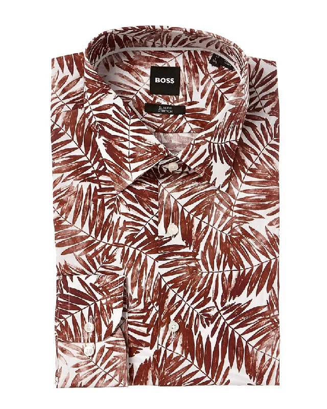 men's cool patterned shirts -BOSS Hugo Boss Slim Fit Dress Shirt