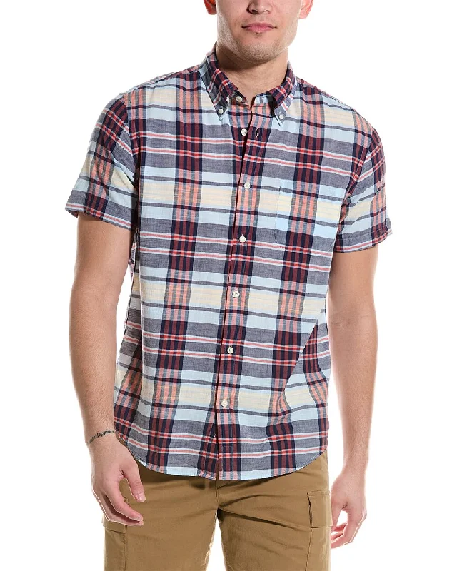 men's versatile button-up shirts -Brooks Brothers Madras Regular Fit Shirt