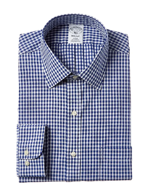 men's patterned shirts -Brooks Brothers Regular Dress Shirt