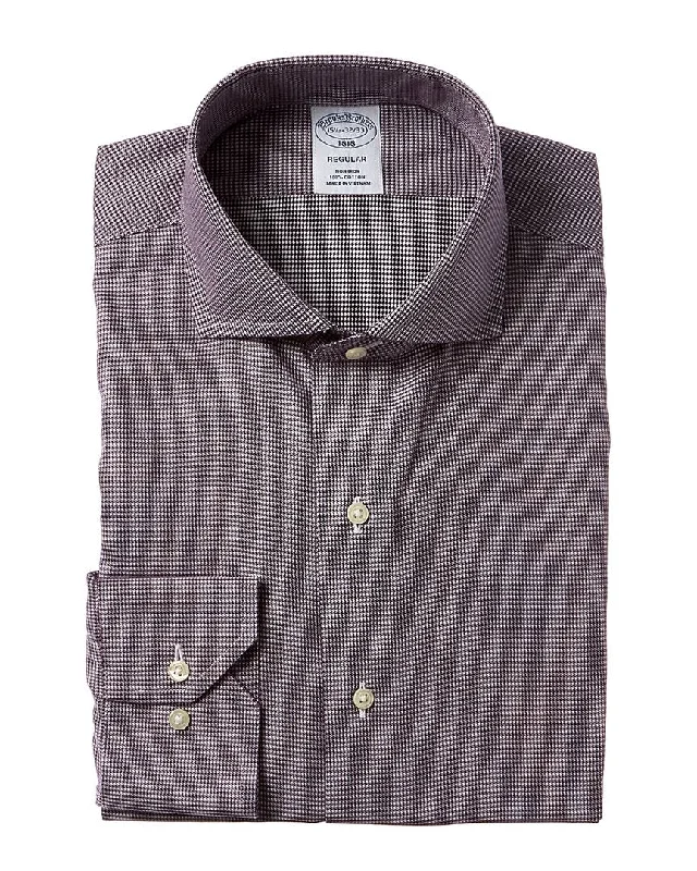 men's short-sleeve casual shirts -Brooks Brothers Regular Fit Dress Shirt