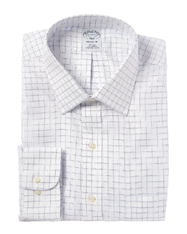 men's cotton-blend shirts -Brooks Brothers Regular Fit Dress Shirt