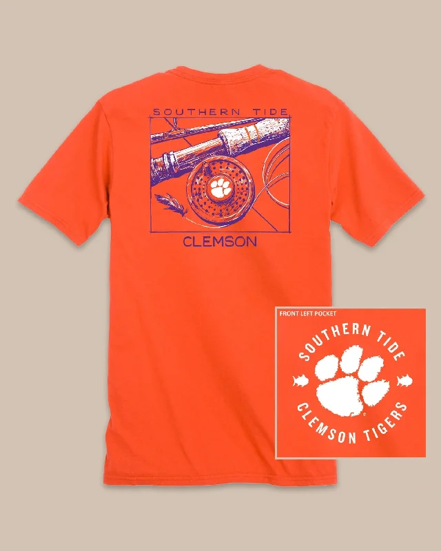 men's polo t-shirts -Clemson Tigers Gameday Fly Reel T-Shirt