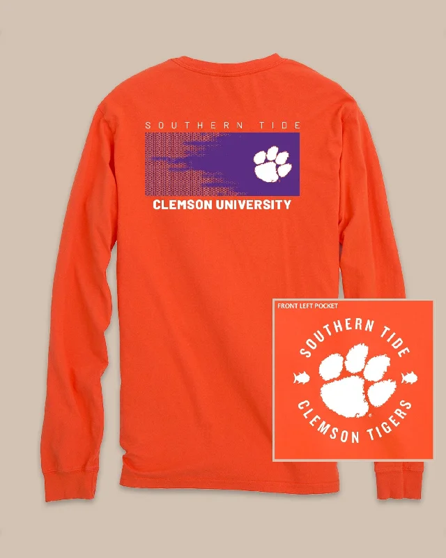 men's vintage print t-shirts -Clemson Tigers Gameday Hexagon Gradient T-Shirt