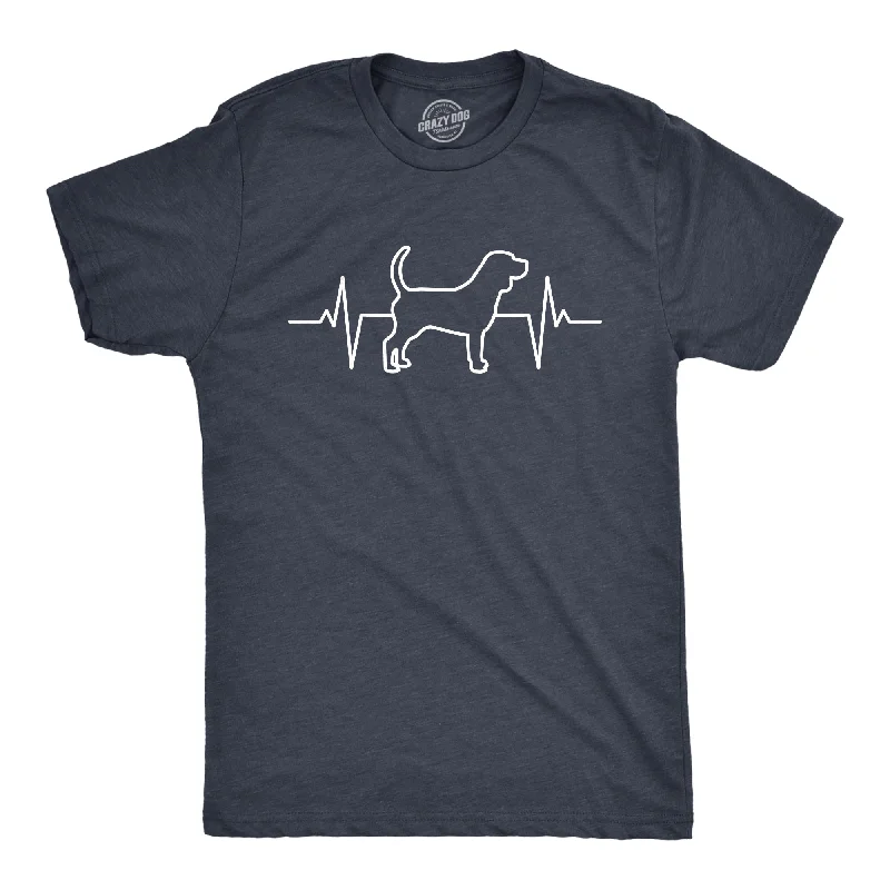 men's cotton t-shirts -Dog Heart Beat Men's T Shirt