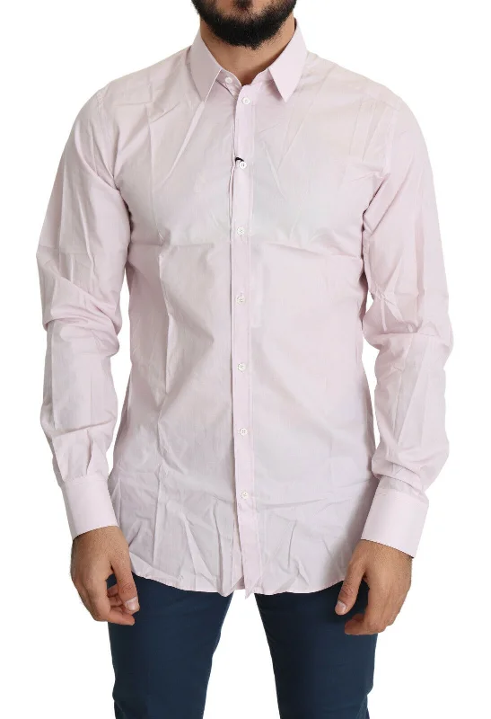 men's solid color shirts -Dolce & Gabbana Elegant Slim Fit  Dress Men's Shirt