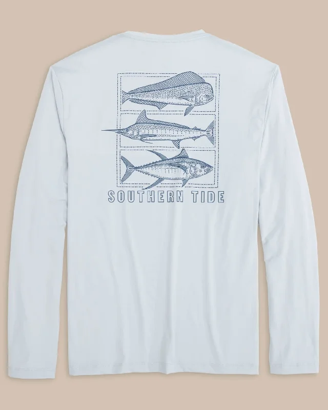 men's oversized t-shirts -Dotted Sportfish Stack Long Sleeve Performance T-Shirt