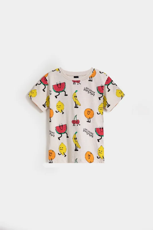 men's fashion t-shirts -All-Over Fruit Print T-Shirt