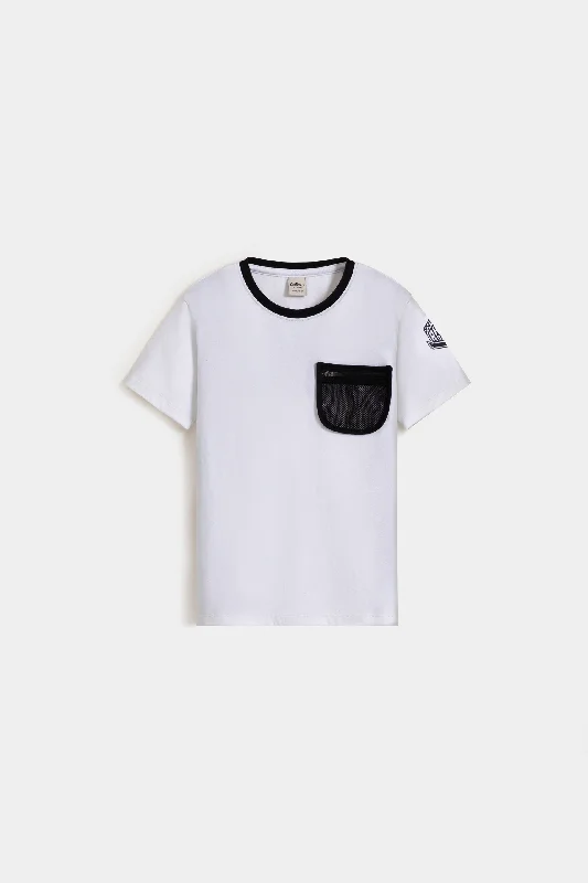 men's summer t-shirts -Plain T-Shirt With Patch Pocket