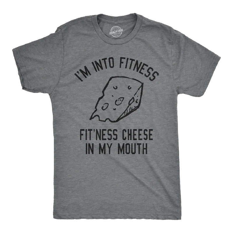 men's cotton blend t-shirts -Fitness Cheese In My Mouth Men's T Shirt