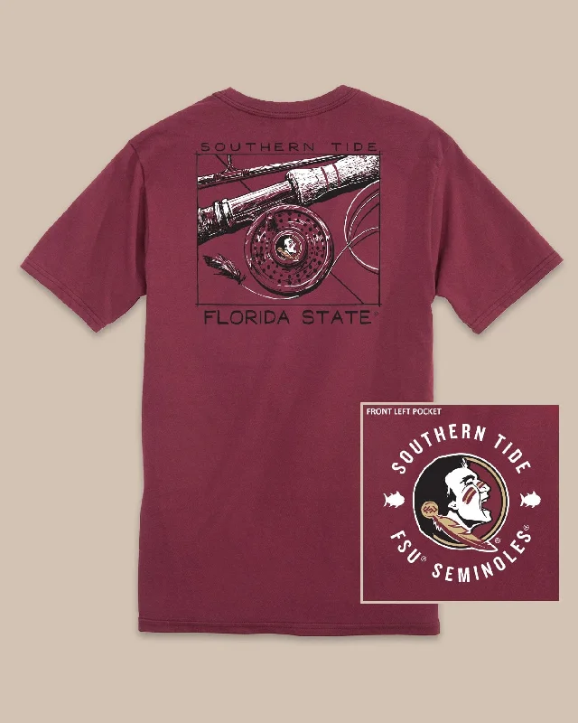 men's unique graphic t-shirts -FSU Seminoles Gameday Fly Reel T-Shirt