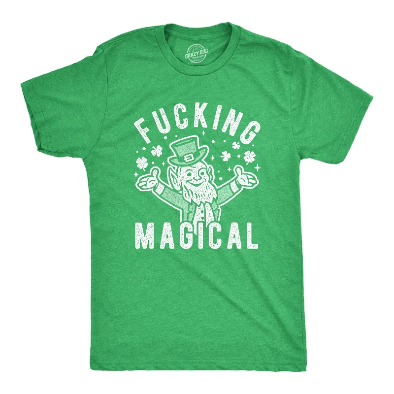 men's bold graphic t-shirts -Fucking Magical Leprechaun Men's T Shirt