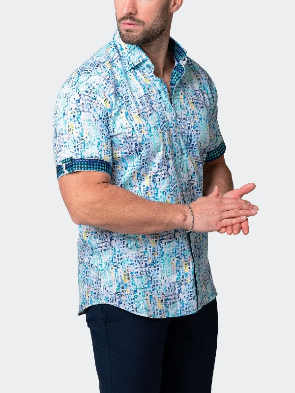 men's patterned shirts -Galileo Remy Blue