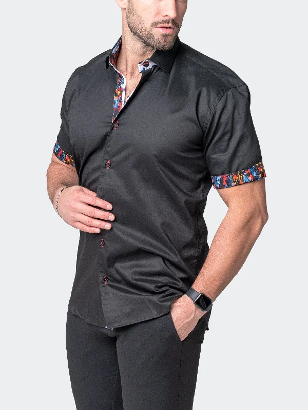 men's dress shirts -Galileo Shiny Black