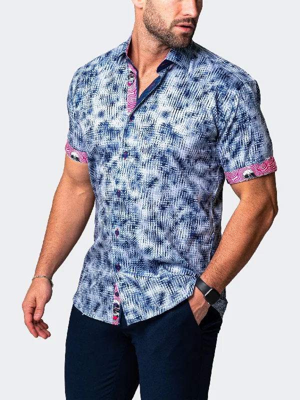 men's slim-fit shirts -Galileo Wave Blue