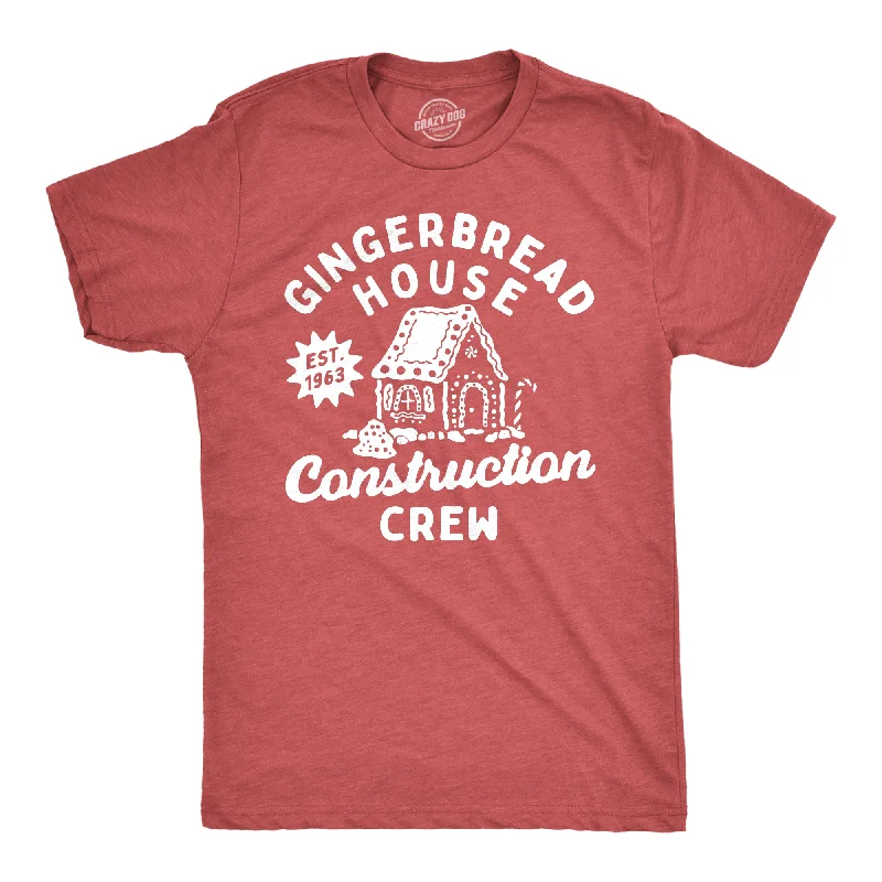 men's custom logo t-shirts -Gingerbread House Construction Crew Men's T Shirt