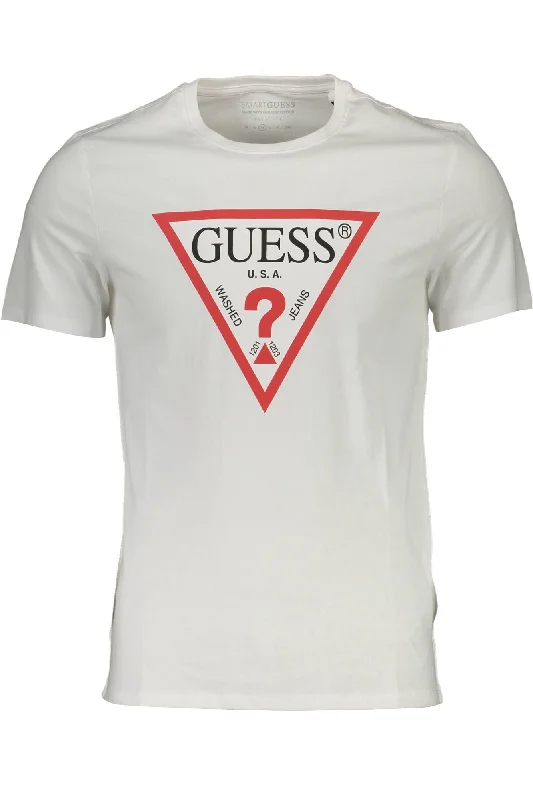 men's casual t-shirts -Guess Jeans Sleek Organic Slim-Fit Tee with Men's Logo