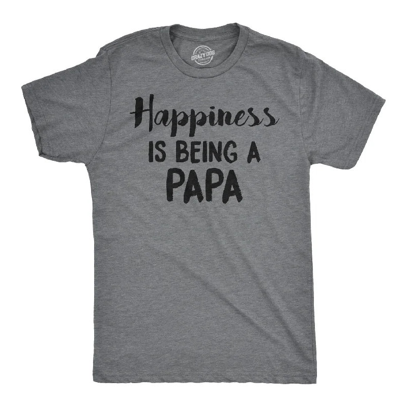 men's basic t-shirts -Happiness Is Being a Papa Men's T Shirt