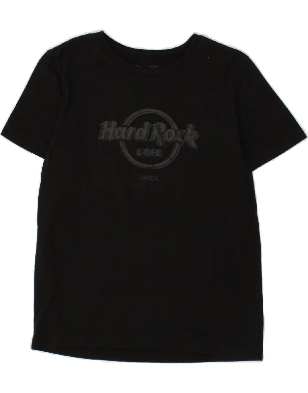 men's casual graphic t-shirts -HARD ROCK CAFE Boys Ibiza Graphic T-Shirt Top 9-10 Years Medium Black