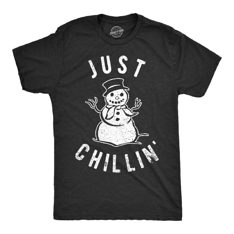 men's slim-fit plain t-shirts -Just Chillin Men's T Shirt