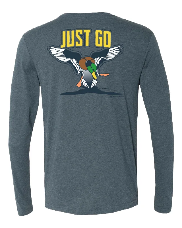 men's short-sleeve cotton t-shirts -Just Go 3D Mallard Long Sleeve Tee