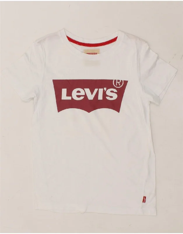 men's graphic design t-shirts -LEVI'S Boys Graphic T-Shirt Top 9-10 Years White