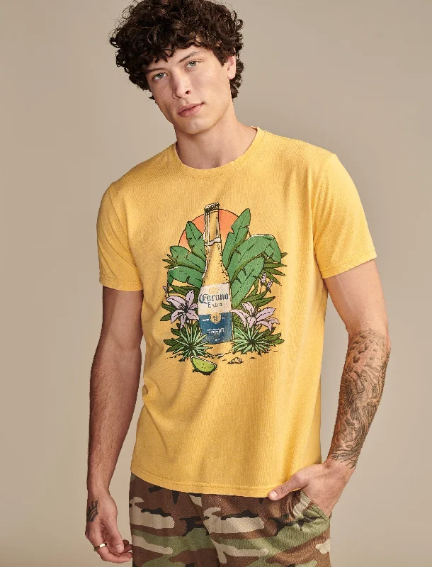 men's comfortable graphic tees -Lucky Brand Men's Corona Tropical