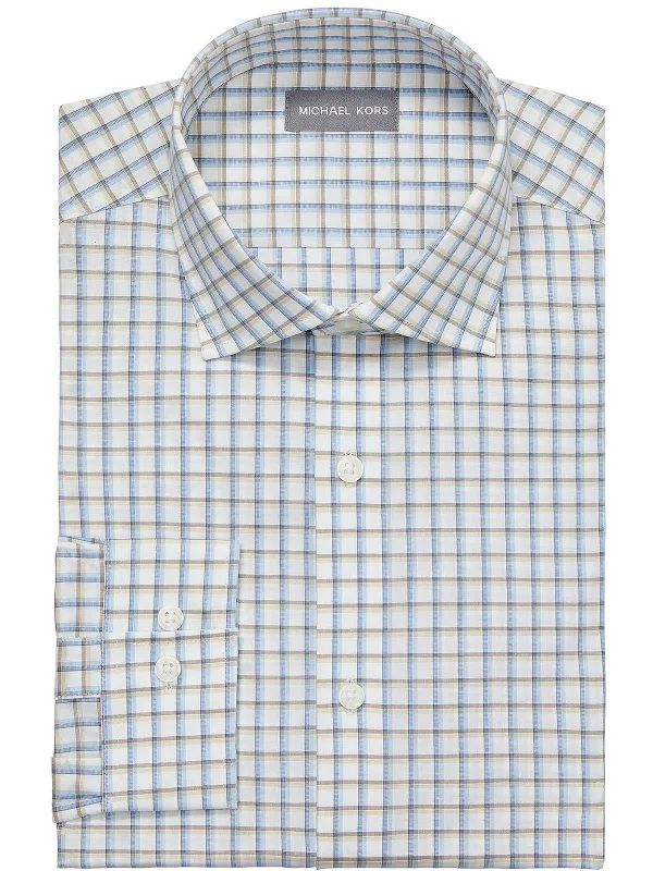 men's patterned button-down shirts -Mens Cotton Blend Checkered Button-Down Shirt