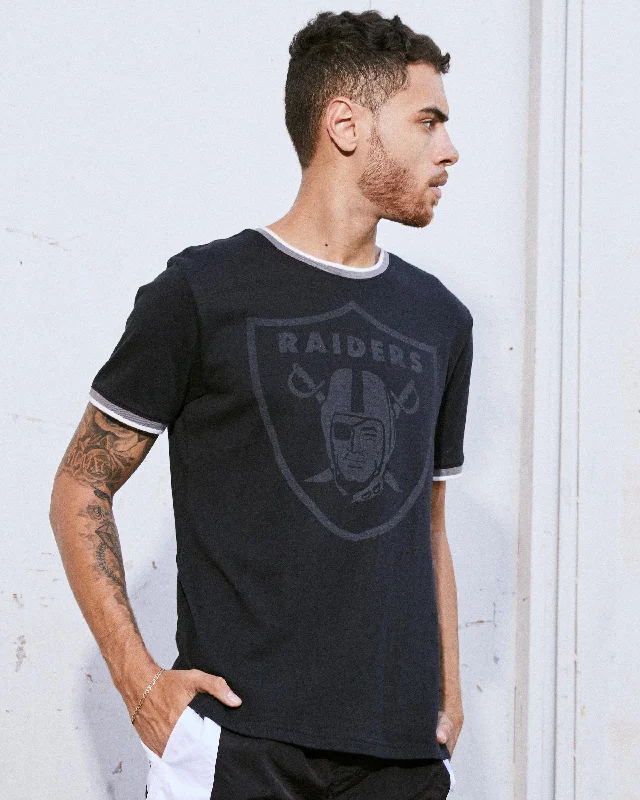 men's workout t-shirts -Men's Raiders Throwback Ringer Tee