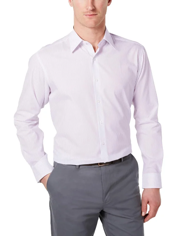 men's long-sleeve shirts -Mens Slim Fit Striped Dress Shirt