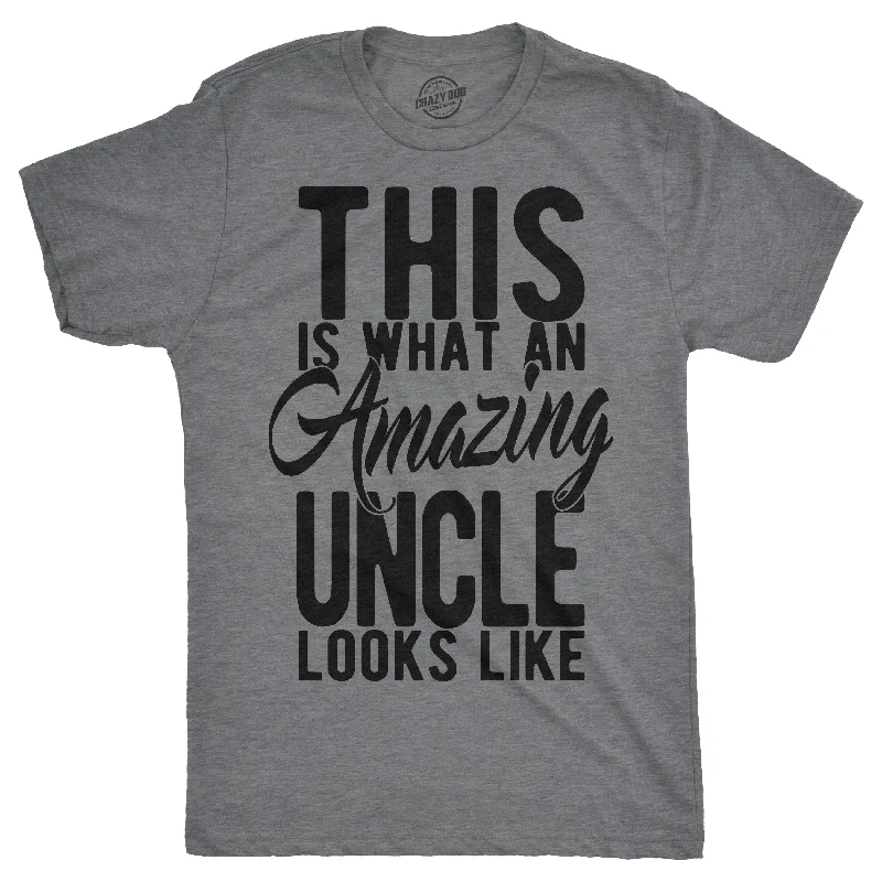 men's designer printed t-shirts -This Is What An Amazing Uncle Looks Like Men's T Shirt